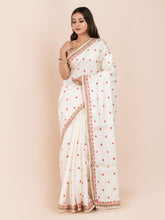 KAVVYA WHITE SILK SAREE